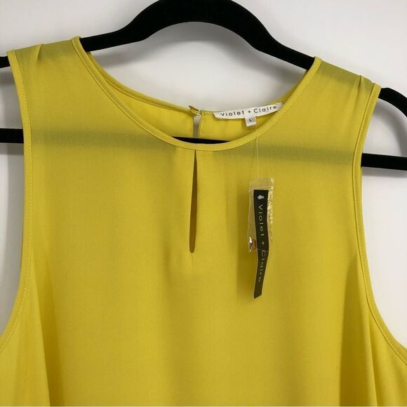 🆕 VIOLET+CLAIRE Yellow Sleeveless Popover Top NWT - Picture 3 of 7